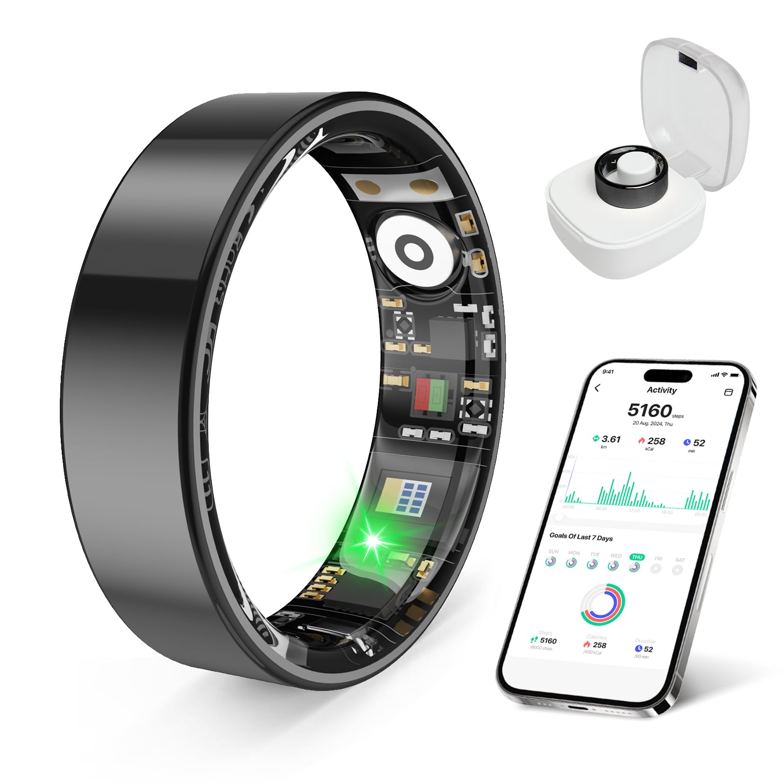 Amazon.com: prxxhri Smart Health Ring, Featuring Stress and Sleep
